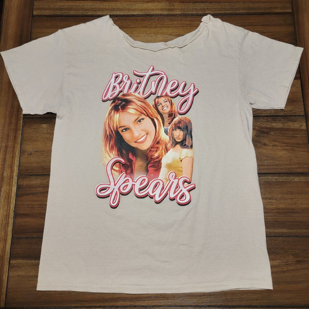 Britney Spears Beige Tee - Size Medium